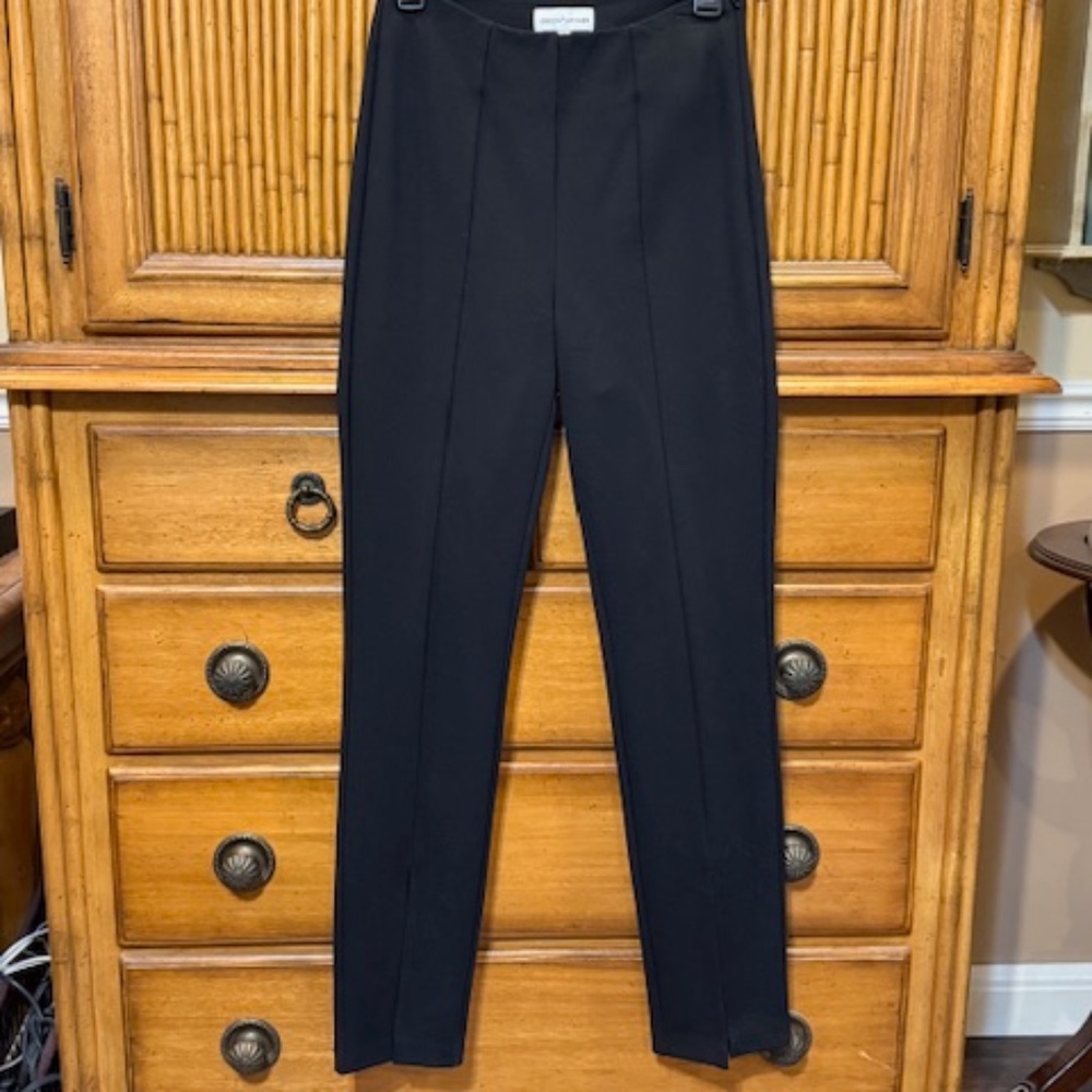 Black pants with front slits